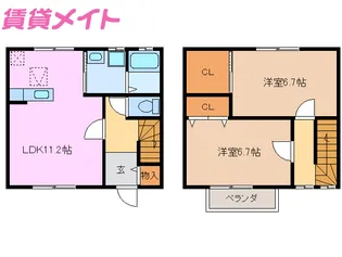 三重県鈴鹿市下箕田4【一戸建】の間取り