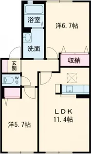 サンリッチ F棟【2階】の間取り