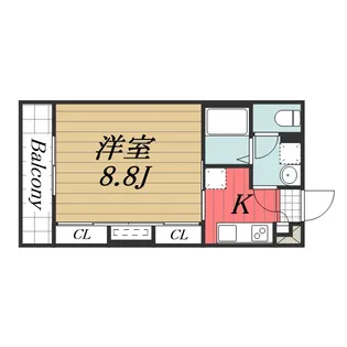 千葉県千葉市花見川区検見川町2【アパート】の間取り