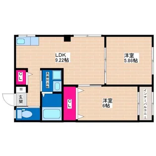 オーナーズマンション南巽【2階】の間取り