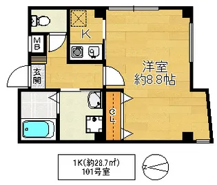 1Rの間取り画像