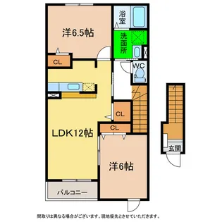 徳島県阿南市向原町下ノ浜【アパート】の間取り