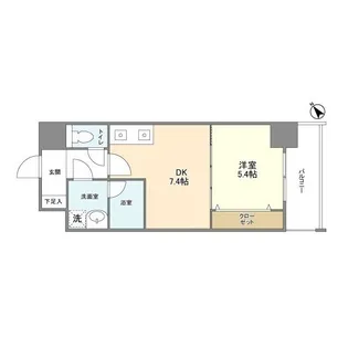 シティーコート大小路駅前【5階】の間取り