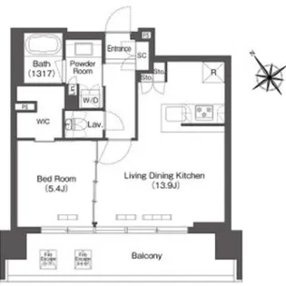 コンフォリア芝浦MOKU【4階】の間取り