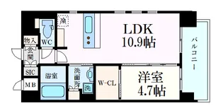 トラストコート中筋【6階】の間取り