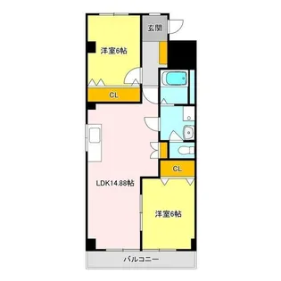 あさひレジデンス三番館【5階】の間取り