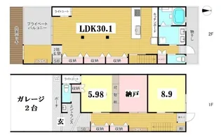 京都府京都市北区紫竹上竹殿町【一戸建】の間取り