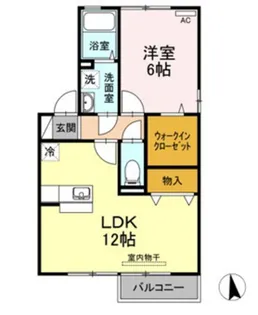 ローズパレスなごみ C棟【2階】の間取り