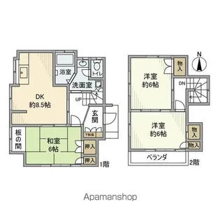東京都日野市西平山2【一戸建】の間取り