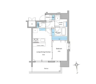 ルフォンプログレ南森町【10階】の間取り