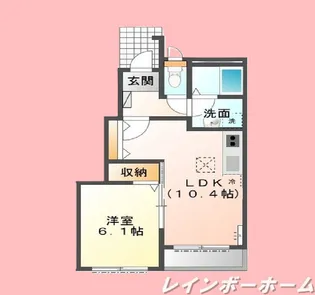 アモーレ鎌ヶ谷大仏【1階】の間取り