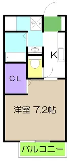 ジュネス南川添【1階】の間取り