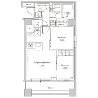 東京都目黒区下目黒1【マンション】の間取り