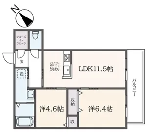 シャーメゾン武蔵野参番館【1階】の間取り
