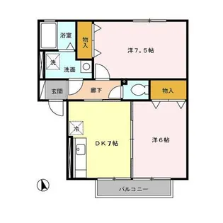 ルシエル 二番館A・B【2階】の間取り