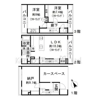 東京都目黒区東が丘1【一戸建】の間取り