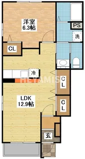 ブライト ベルB【1階】の間取り