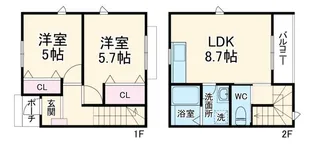 神奈川県大和市福田【一戸建】の間取り