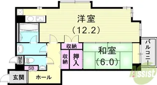 ルーア芦屋【2階】の間取り