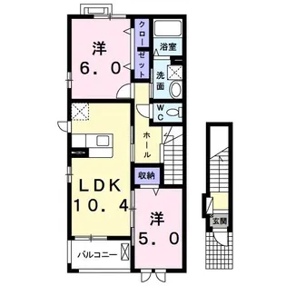 ノホ・エカヒ昆陽【2階】の間取り