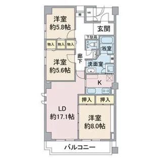 アネシス小幡【1階】の間取り