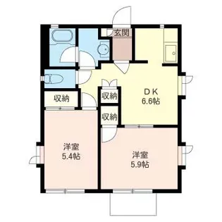 ライレイB【1階】の間取り