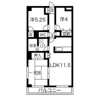 ステータスヒル甲府弐番館【1階】の間取り