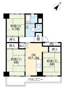 UR東札幌六条【7階】の間取り