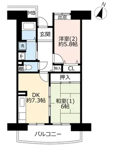 URコンフォール南浦和【9階】の間取り