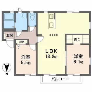 ラフォーレ野出D棟【2階】の間取り