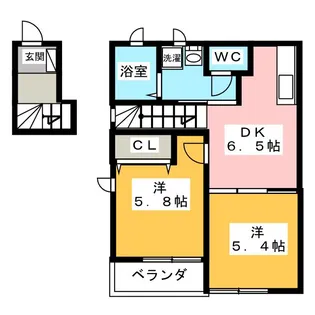 ヴァンベールヒルズ【2階】の間取り