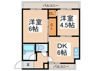 ハイツ三喜屋【2階】の間取り