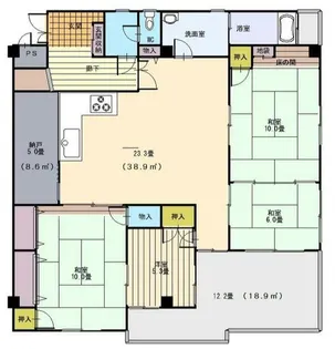 レジデンス両替町【8階】の間取り