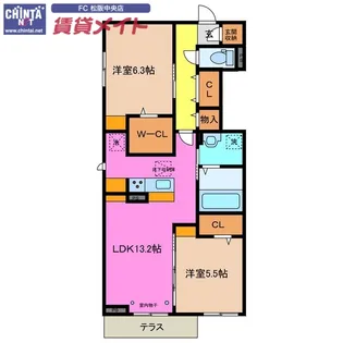 ディーシャンブル大黒田III【1階】の間取り