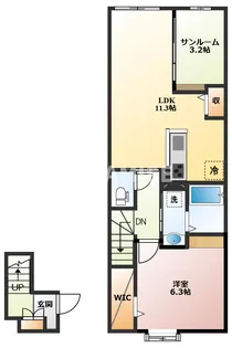 エイティエイト富の原I【2階】の間取り