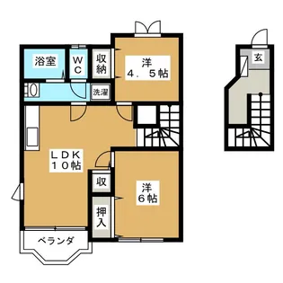 エスポアラージアン B【2階】の間取り