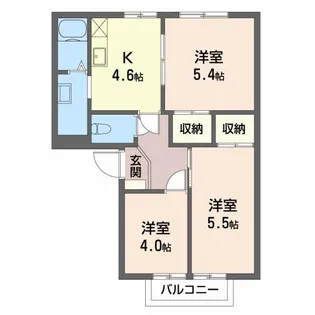ハイツ眉山【2階】の間取り