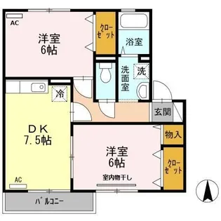 ブラゾーネ B棟【2階】の間取り