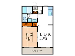 ウエストヒル御室【2階】の間取り