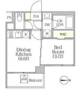 イプセ四谷テラス【5階】の間取り