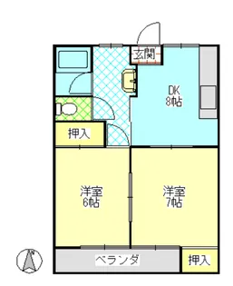 ハイツアローザ【1階】の間取り