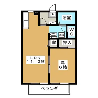 ルミエールA棟【1階】の間取り