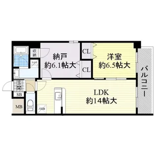 デセンテ北梅田【3階】の間取り