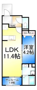 ソーレ ヴィラッジョ【1階】の間取り