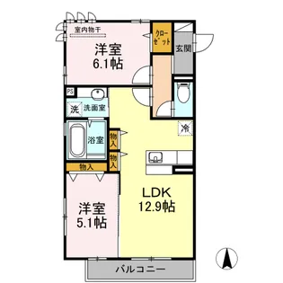 イル ヴィラージュ A棟【2階】の間取り
