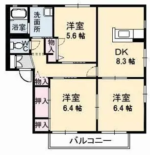 ディアス2000 A棟【1階】の間取り