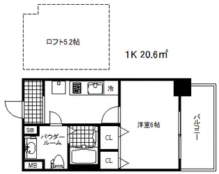 エステムコート神戸県庁前4グランディオ【3階】の間取り