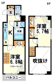 つつじヶ丘エクセルハイツV【5階】の間取り