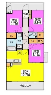 ソシアIII【3階】の間取り