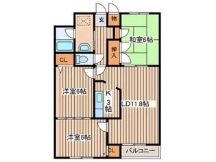 カルム美香保【3階】の間取り